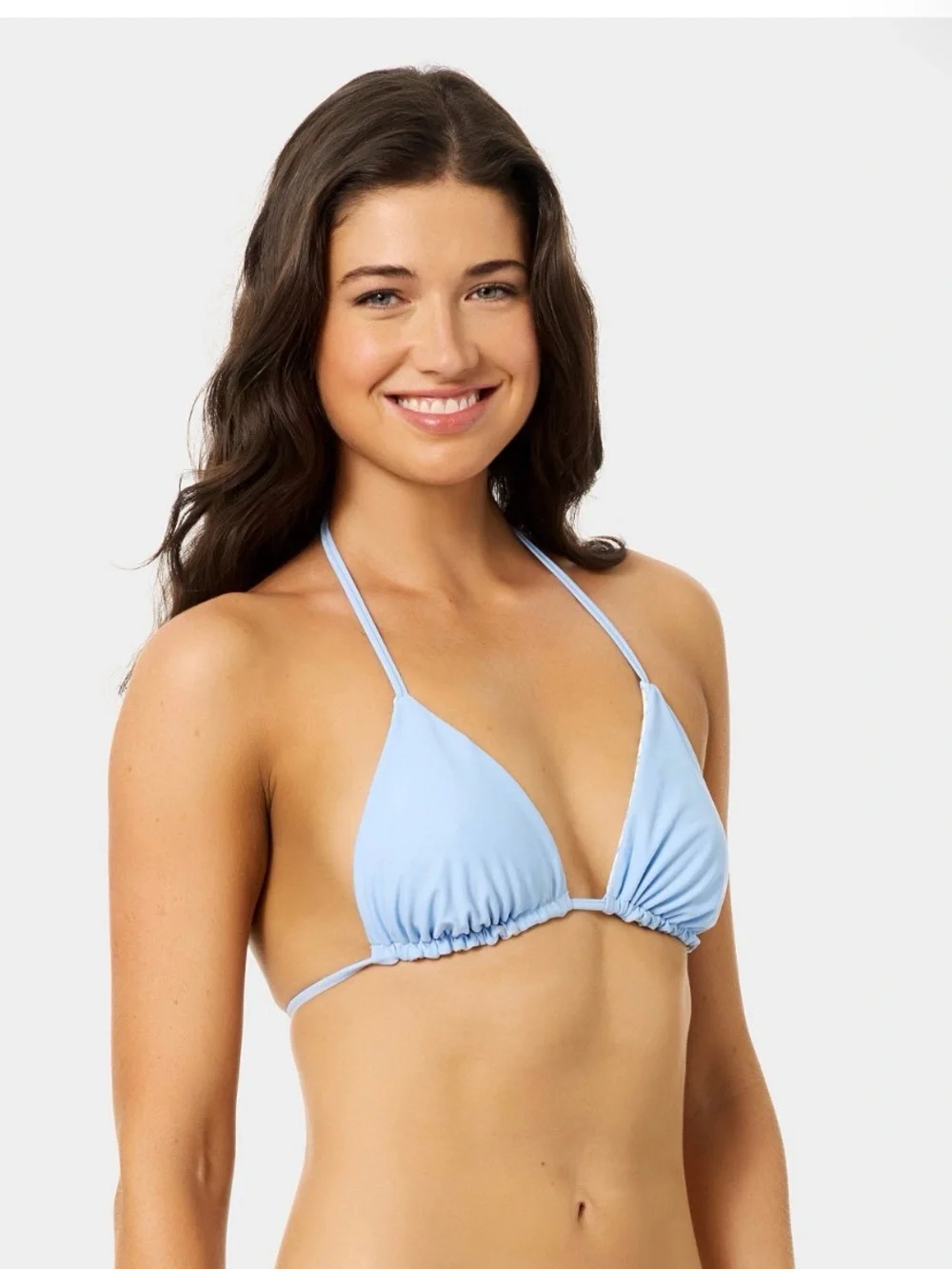 NWT Reversible Triangle Bikini Top Light Blue/White